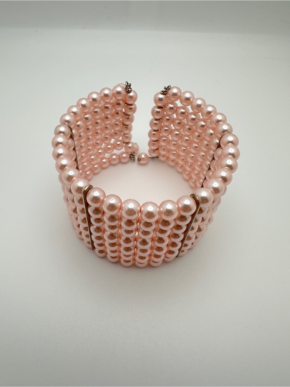 Pink Pearl Multi-Row Stretch Bracelet - Picture 3 of 5